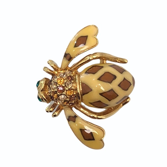 JOAN OF THE JUNGLE JOAN RIVERS CREAM ENAMEL BROOCH - Picture 5 of 16